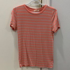 Heart & Hips Peachy Striped Short Sleeve Shirt